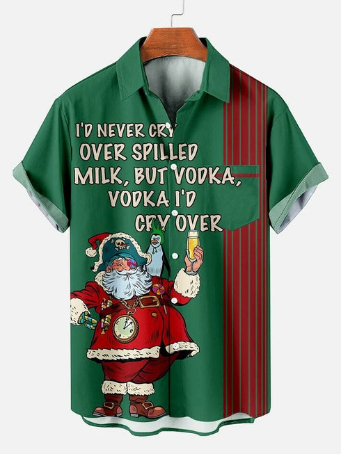 Men's Christmas Funny Graphic Short Sleeve Hawaiian Shirt